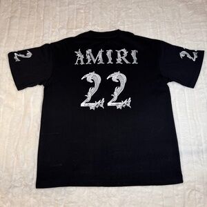 Men’s Amiri MA Baroque 22 Logo Black Tee Mens Size Large